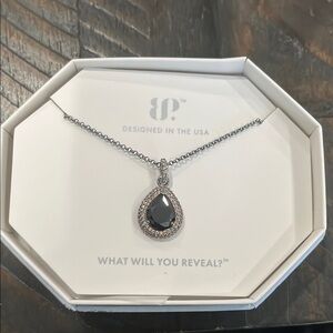 Calling It Magic black onyx, cubic zirconia on hematite plating